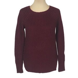 American Eagle Soft Burgundy Knit Sweater, Women's XS
